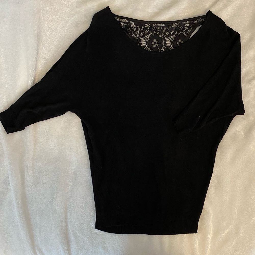 Express Lace Back Sweater - Picture 2 of 6